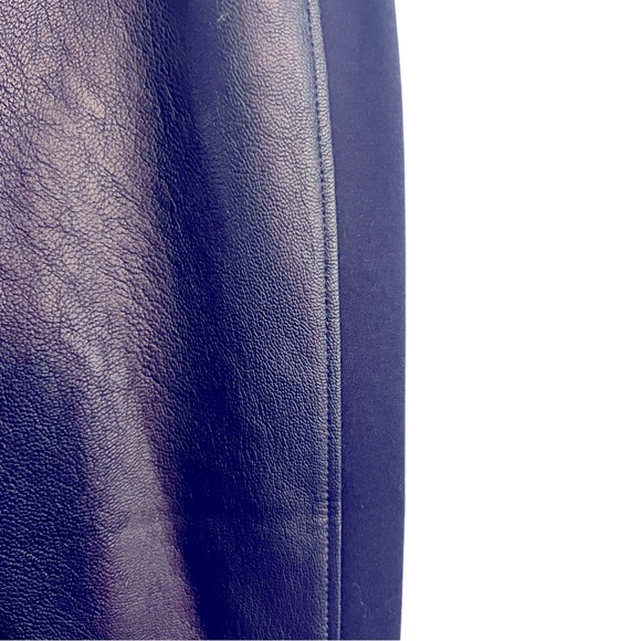 Chico’s Faux-Leather Front Ponte Navy BLUE Leggings NEW Sz 4 women - Picture 8 of 16